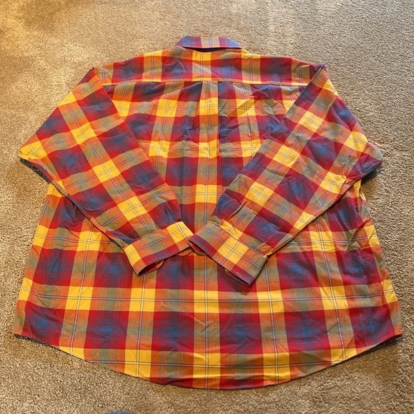 Bullock & Jones Cabincore Soft Cotton Flannel Madras Plaid Button Down Shirt XXL - Picture 9 of 11